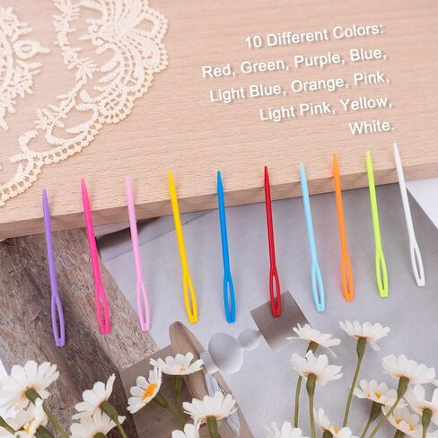 Deshionew 50 PCS Plastic Yarn Needles for Crafts, 2.7" Large Eye Needles in Kuwait