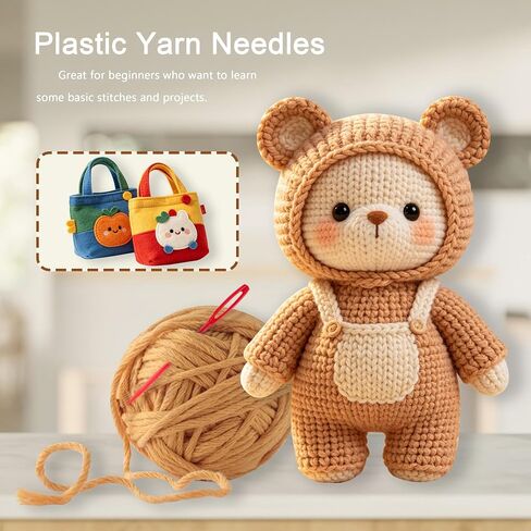 Deshionew 50 PCS Plastic Yarn Needles for Crafts, 2.7" Large Eye Needles in Kuwait
