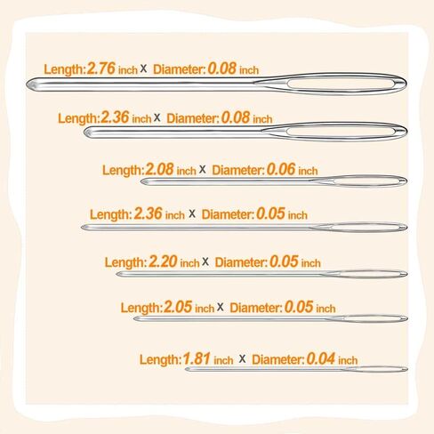 28/35/60 PCS Large-Eye Blunt Needles, Stainless Steel Yarn Knitting Needles, Sewing Needles for Hand Sewing, Crafting Knitting Weaving Stringing Needles, Perfect for Finishing Off Crochet Projects in Kuwait