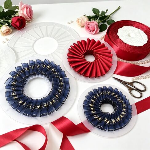 3 Pcs Rosette Maker, Badge Button Maker Ornament Rosette Ribbon Flower Making Tool Ribbon Rosette Brooch DIY for Crafts Handmade with 20 Pcs Non Woven Fabric in Kuwait