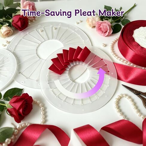 3 Pcs Rosette Maker, Badge Button Maker Ornament Rosette Ribbon Flower Making Tool Ribbon Rosette Brooch DIY for Crafts Handmade with 20 Pcs Non Woven Fabric in Kuwait