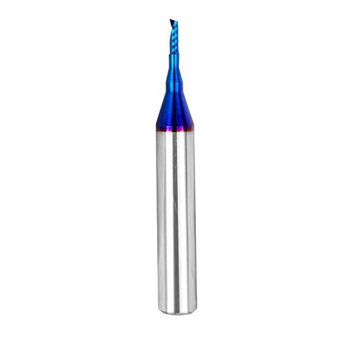 1/4" Diameter O Single Flute Upcut Spiral End Mill CNC Router Bit with NACO Coating - 1/4" Shank Plastic Cutting 1/4 D x 1 CH x 1/4 SHK x 2-1/2 Inch Long with Mirror Finish UT144 in Kuwait