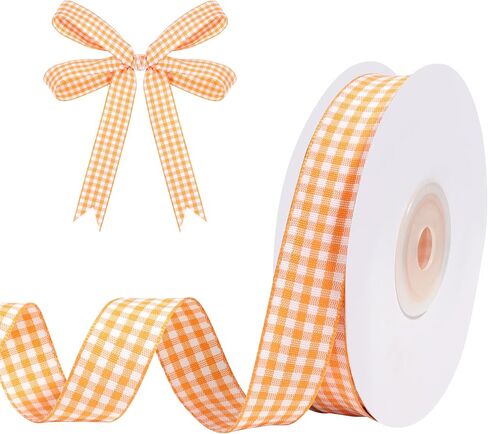 Wine and White Gingham Ribbon for Gift Wrapping 5/8 inch x 25 Yards in Kuwait