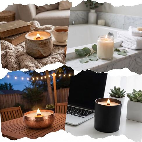 100 Pcs Wood Wicks for Candles Making, 50 Pcs 5.1 X 0.5 Inch Candle Making Wicks and 50 Pcs Iron Stand Natural Wooden Wicks for Candlemaking Wide Candle Wicks for DIY Candle Making in Saudi Arabia