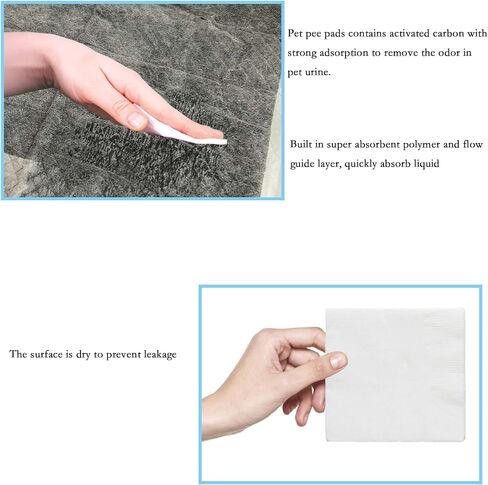 PINVNBY Rabbit Pee Pads,100 Pieces Disposable Cage Liners Black Carbon Super Absorbent Odor-Control,Bunny Potty Training Pad with Quick-Dry Surface for Cat Puppy Kitten Hamsters Chinchillas in Kuwait