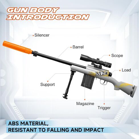 Shushuzz Shell Ejecting Toy Sniper Rifle for Kids Age 8-12 – Spring-Powered Foam Blaster with Scope & 40 Soft Bullets, Realistic Pump Action Outdoor Adventure Gift for Boys & Collectors in Kuwait
