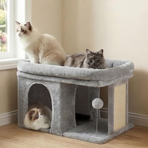 Heybly Cat Tree, 14" Cat Tower with Large Cat Bed & Condo HCT203SW in Kuwait
