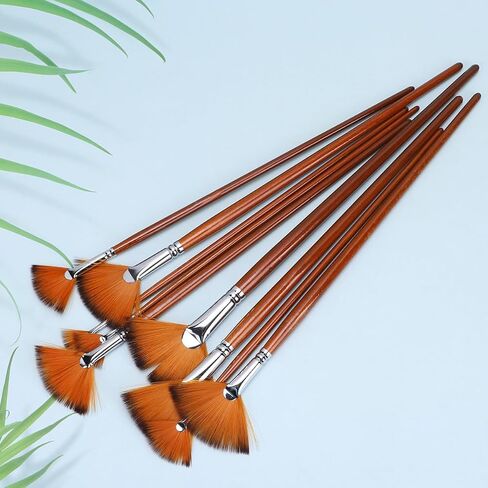 9pcs Nylon Hair Fan Paintbrush Set, for Oil Painting and Art in Kuwait