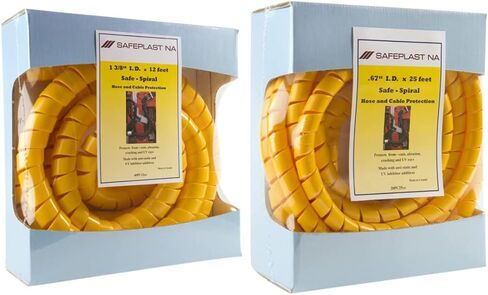 Pre-Cut Spiral Wrap Hose Protector, 1.5" OD, 12' Length, Yellow in Kuwait