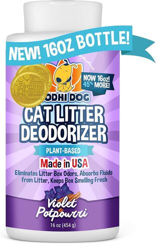 Bodhi Dog Cat Litter Odor Eliminator - Natural Gentle Deodorizer & Freshener for Strong Urine Smell - Long-Lasting Formula, Easy to Use, Reduces Litter Box Changes - Violet Potpourri Scent in Kuwait