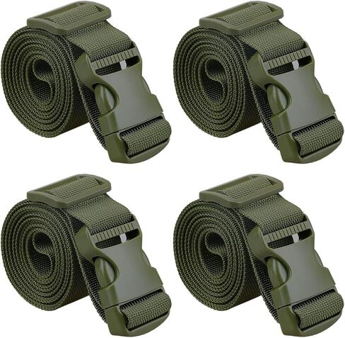 MAGARROW 60" Long Utility Luggage Straps with Buckle Adjustable (Black (4-Pack), 1.5" Wide - 60" Long) in Kuwait