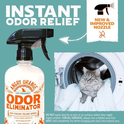 ANGRY ORANGE Dual Scent Pet Odor Eliminator – Citrus & Fresh Spray for Dog and Cat Urine, Carpet Stains, and Strong Smells in Kuwait