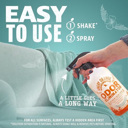 ANGRY ORANGE Dual Scent Pet Odor Eliminator – Citrus & Fresh Spray for Dog and Cat Urine, Carpet Stains, and Strong Smells in Kuwait