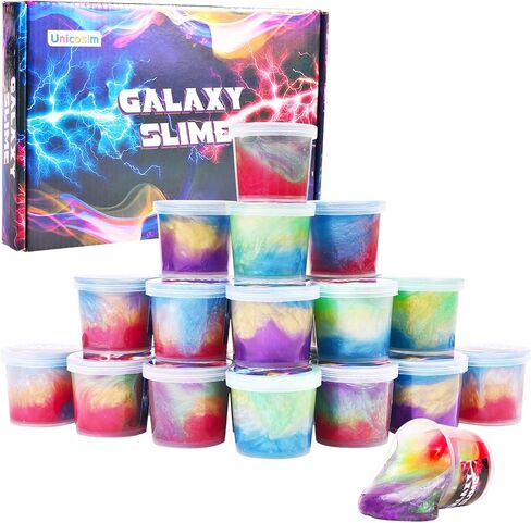 Kids Party Favors Slime Putty, 24 Pack Galaxy Slime Bulk, Crystal Slime for Goodie Bag, Stress Relief Toys, Tactile and Visual Stimulation, Christmas Stocking Stuffers for Girls and Boys in Kuwait