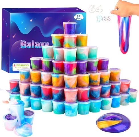 102 Pack Bulk Galaxy Slime Kit, Party Favors Classroom Prizes for Kids 4-8 in Saudi Arabia