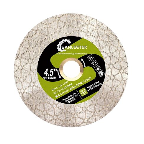 Diamond Tile Saw Blade 4.5"(115mm) Cutting Grinding Disc Triangular Design for Ceramic Tile Porcelain Marble Artificial Stone Quartz SANLEETEK in Kuwait