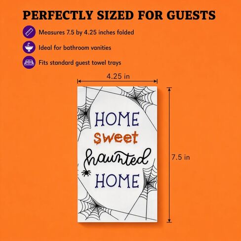 100 Halloween Guest Napkins for Bathroom Disposable Paper Towels 3 Ply Hand Towel Black Orange Purple Buffet Dinner Decorative Bath Home Party Napkin in Kuwait