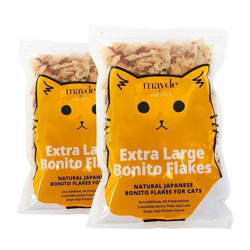 Mayde Bonito Flakes for Cats & Dogs - 100% Natural High-Protein Fish Treats for Cats & Dogs - Extra Large Dried Bonito Flakes - 4 oz Bag in Kuwait