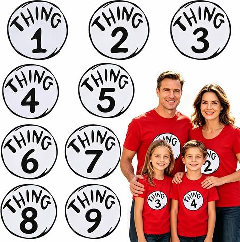 Thing 1-9 Iron On Patches for Halloween Costume Accessories in Saudi Arabia