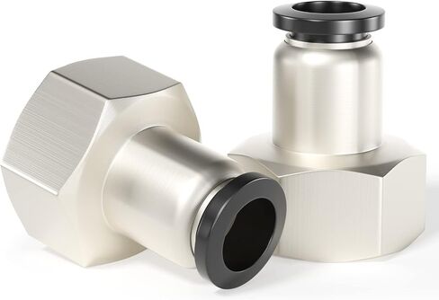 TAILONZ PNEUMATIC أنثى مستقيمة 1/4 بوصة أنبوب OD × 1/4 بوصة NPT خيط دفع لتوصيل التركيبات PCF-1/4-N2 (عبوة من 10) in Kuwait