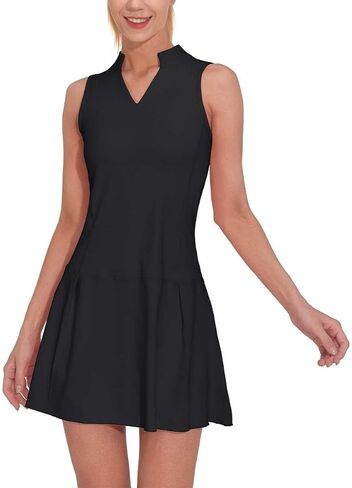 M MOTEEPI Athletic Workout Dress for Women Sleeveless Womens Golf Dress Tennis with Shorts and Pockets in Saudi Arabia