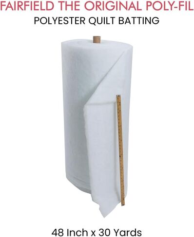 Fairfield Poly-Fil Mid-Weight Quilt Batting, Premium Polyester Batting for Quilting, Quilting Supplies, 48" by 30 yd Roll in Kuwait