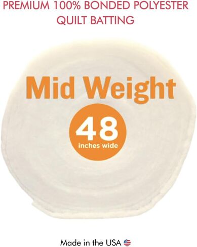 Fairfield Poly-Fil Mid-Weight Quilt Batting, Premium Polyester Batting for Quilting, Quilting Supplies, 48" by 30 yd Roll in Kuwait
