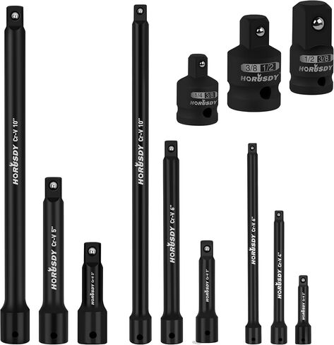 HORUSDY 6-Piece Impact Grade Power Drill Sockets Adapter Sets, 3-Inch and 6-Inch Hex Shank Impact Driver Socket Adapter, Socket to Drill Adapter 1/4" 3/8" 1/2" Impact Driver Adapter in Kuwait