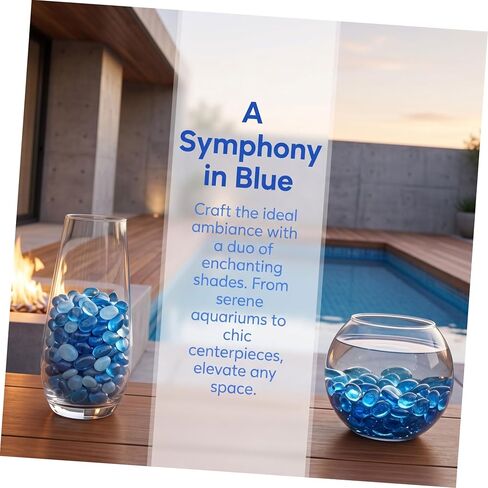 Lb Small Decorative Marbles and Blue Glass Stones with Polished Texture and Smooth Edges, Colored Glass Beads for Plant Arrangement, Fish Tank Stone Decor, and Garden DIY Crafts in Saudi Arabia
