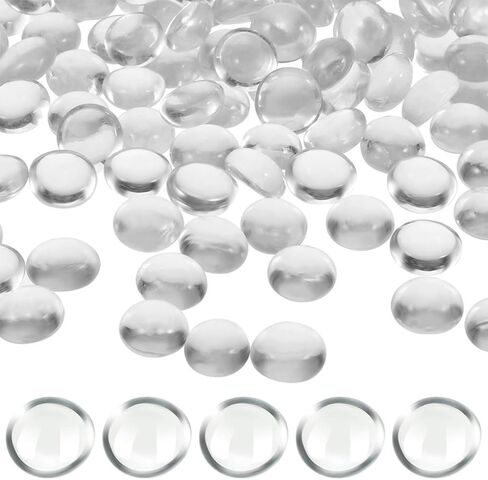 300Pcs Glass Pebbles for Vase Filler, Aquarium Tank Decor, Flat Beads in Saudi Arabia