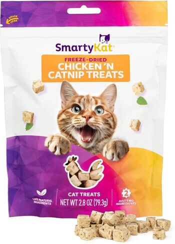 SmartyKat Freeze Dried Real Chicken & Catnip Crunchy Cube Treats for Cats, 2.8 oz Bag in Kuwait