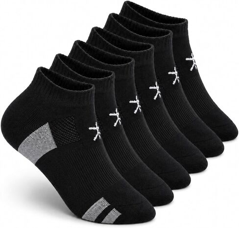 KONY Women's 6 Pairs Thick Cotton Cushioned Low Cut Ankle Athletic Socks Air-cross Mesh No Show Running Socks, Size 6-9 in Kuwait