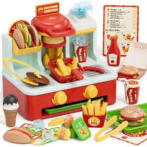 Lehoo Castle Play Food Set for Kids Kitchen, Fast Food Restaurant Playset in Kuwait