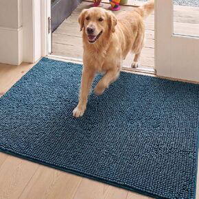 Tydle Dog Door Mat for Muddy Paws, 48"x60" Absorbent Chenille Dog Mat Indoor, Non Slip Washable Entryway Rug, Quick Dry Dirt Trapper Pet Mat for Dogs & Cats, Soft Indoor Doormat for Front Door (Gray) in Kuwait