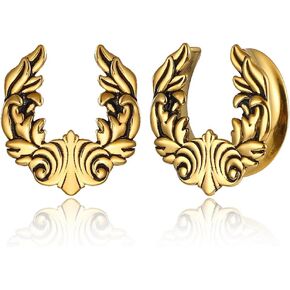 قطعتان من Earblity مقاس 8 مم - 25 مم (0G-1 بوصة) مقابس سرج قزم للأذنين الممدودة، لا تسبب الحساسية 316 من الفولاذ المقاوم للصدأ مقاييس الأذن الأنفاق مجوهرات ثقب الجسم للرجال والنساء in Kuwait