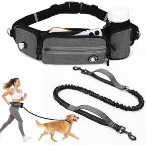Hands Free Dog Leash with Dog Walking Fanny Pack, Pink in Kuwait