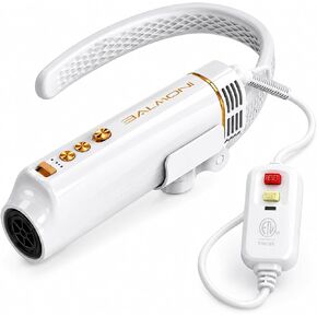 Hands-Free Dog Dryer, Neck Hanging Pet Grooming Dryer with ETL Certification, 110V 1100W High Velocity Airflow, Self-Cleaning, 3 Speeds, 3 Heat Settings, Low Noise 76dB, White in Kuwait