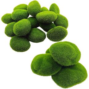 Artificial Moss Rocks Moss Stones Green Moss Balls 20 PCS 2 Sizes Fake Faux Green Moss Decor for Fairy Gardens Floral Arrangements Craft Plants Indoor Planter Table Weddings Parties in Saudi Arabia