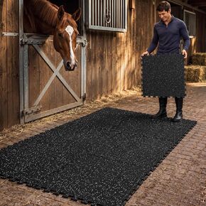 Dilunave 6 Pack Horse Stall Mats, 4 x 6 ft Rubber Interlocking, 0.4" Thick in Kuwait