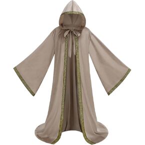 TOONRAIN Velvet Wizard Hooded Robe for Adult, Medieval Cape Renaissance Cloak for Men Women Halloween Costume in Saudi Arabia
