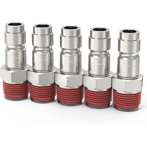 ChillWaves Automotive T-Style Air Plug, 1/4" Body Size, 1/2" NPT Male Pneumatic Plugs, Air Compressor Accessories Fittings(10-PACK) in Saudi Arabia