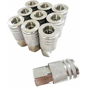 SANFU 1/4-Inch Steel Female Industrial Coupler, Air Hose Fittings 1/4-Inch Female Threads Quick Connector Air Coupler with Storage Case, 10-Pack in Saudi Arabia