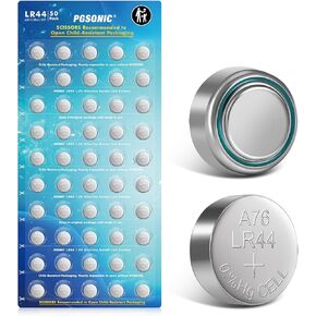 PGSONIC 50 Pack LR44 Batteries, 1.5 Volt Alkaline Button Cell Batteries with Long Lasting Power in Saudi Arabia
