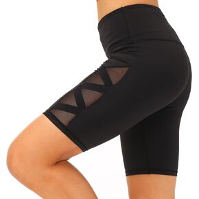 romansong Women's Mesh Leggings Yoga Pants with Pocket, Non See-Through Capri High Waisted Tummy Control 4 Way Stretch in Saudi Arabia
