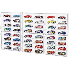 1/64 Scale Matchbox Wheels Toy Car Display Case Holds 32 Toy Cars Storage Organizer, Clear Display Box with Clear Snap-On Dust Cover 6.5 X 7.5 X 1.6 Inches 4 Pack in Kuwait