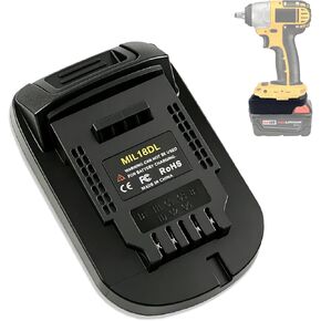 Echoyee لمحول بطارية ميلووكي إلى ديوالت، لبطارية ليثيوم ميلووكي M18 18 فولت تحويل إلى بطاريات ليثيوم ديوالت 18 فولت-20 فولت، محول MIL18DL يستخدم مع أدوات الطاقة اللاسلكية ديوالت 18 فولت-20 فولت in Kuwait