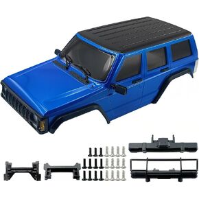 6.10in Wheelbase ABS Hardtop Cherokee Body for TRX4M Bronco Defender Chassis, 1/18 RC Crawler Body Shell with Front & Rear Bumpers (White) in Saudi Arabia