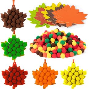 3sscha 30 Sets Halloween DIY Pom Pom Art Craft Kit for Kids 1000Pcs Pom Pom in Kuwait