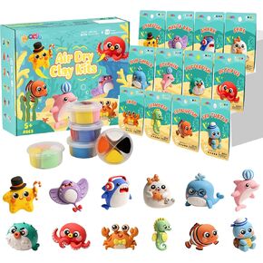 Nicella Air Dry Clay Kit, 12 Animals Modeling Clay for Kids, Model Magic Clay with Sculpting Tools and Tutorials, Safe & Non-Toxic, DIY Arts & Crafts School Projects, Home Party Favors for Boys Girls in Kuwait