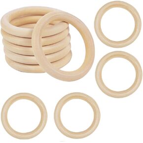 3 Inch Wooden Rings for Craft, 10Pack 75mm Diameter Unfinished Solid Wood Rings for Crafts, Smooth Sureface Nature Wooden Rings for Macrame Craft, Pendant Connectors and Jewelry Making in Kuwait